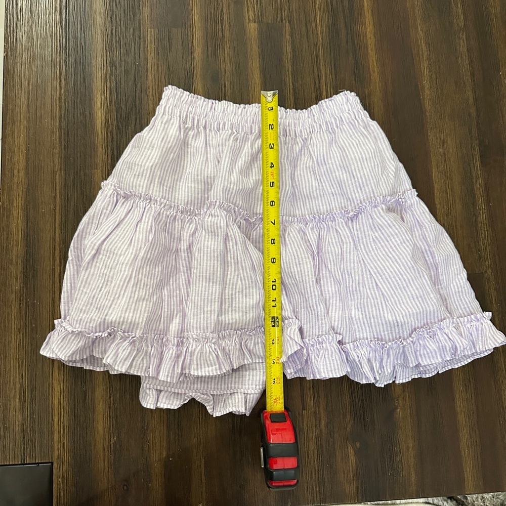 Hill House The Paz Skirt Lilac Stripe Purple Tiered Elastic Waist Size Small - Picture 7 of 9